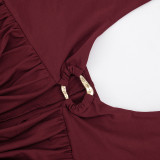 Halterneck Backless Hollow Out Romper MXBF-J26RP047