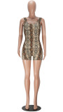 Print Sleeveless Backless Sport Romper MZ-2088-1