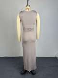 Sleeveless Tie Up Top Long Skirts 2 Piece Set GCNE-73892