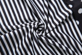 Stripe Print Wrap Chest Two Piece Shorts Set GYME-K6S05314A