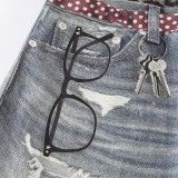 Leopard Print Patchwork Straight Jeans GYLN-4954