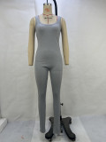 Solid Color Sleeveless Yoga Tight Jumpsuit GPBY-14472