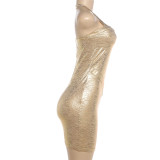 Solid Color Halterneck Bodycon Dress GZJQ-K6D05323A