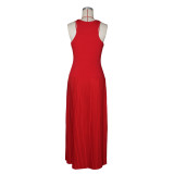 Solid Color Sleeveless Knits Maxi Dress ZSD-0780