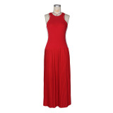 Solid Color Sleeveless Knits Maxi Dress ZSD-0780