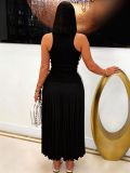 Solid Color Sleeveless Knits Maxi Dress ZSD-0780
