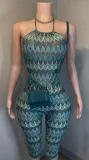 Print Halterneck Backless Slim Seventh Jumpsuit YMEF-59055