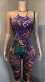Print Halterneck Backless Slim Seventh Jumpsuit YMEF-59055