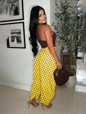 Casual Polka Dots Print Wide Leg Pants YMEF-59065
