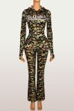 VIP1 Letter Print Zipper Hooded Coats Pants Suit  YWXS-K26L2290
