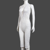 Deep V Neck Backless Fifth Jumpsuit GFRT-32615JBY