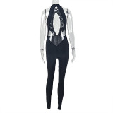 Solid Color Backless Sport Jumpsuit GJYO-JP006272