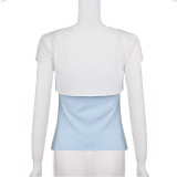 Contrast Color Tunic Two Piece Tops GPKJ-MR48269