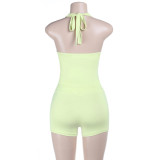 Solid Color Backless Tank Top Sport Short Suit SUM-JY26011MHO