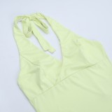 Solid Color Backless Tank Top Sport Short Suit SUM-JY26011MHO