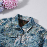 Print Long Sleeve Cardigan Jackets GFRT-42286TBG