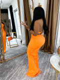 Sleeveless Solid Color Ruched Maxi Dress BMF-862