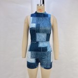 Print Sleeveless Romper GPBY-JM14496
