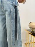 Rhinestone Bow Washed Jeans GYLN-9608