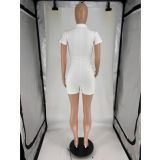 Zipper Short Sleeve Sport Romper FOSF-8828