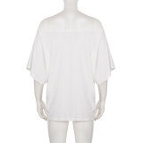 Solid Color Slash Shoulder T Shirts GPKJ-MR47002