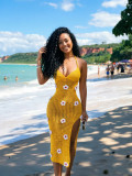 Crocheted Halterneck Split Beach Maxi Dress CM-60505