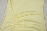 One Shoulder Solid Color Split Maxi Dress GJYO-JD305238