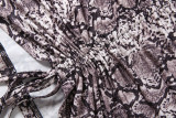 Snake Print Deep V Neck Mini Dress DLSF-K6D07321A