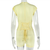 High Collar Sleeveless Romper GJYO-JP006330