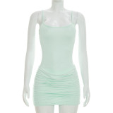 Solid Color Mesh Shawl Top+ Mini Dress 2 Piece Set GSZM-C26DS172