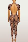 See Through Short Sleeve Jumpsuit YWXS-K26L2243