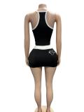 VIP1 Letter Print Halterneck Tank Top Skirts 2 Piece Set GFCF-1462