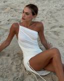 Single Shoulder Solid Color Mini Dress YWXS-C25DS011