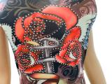 Hot Drill Print Tight Tube Tops Dress GFCF-1468