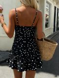 Polka Dots Print Sling Mini Dress YWXS-K26L2381