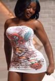 Hot Drill Print Tight Tube Tops Dress GFCF-1468