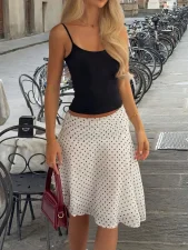 Polka Dot Print Irregular Two Piece Skirts Set YWXS-K26L2368