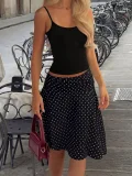 Polka Dot Print Irregular Two Piece Skirts Set YWXS-K26L2368