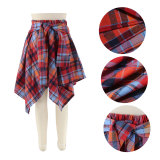 Plaid Shirt Irregular Skrits QYMF-104