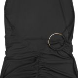 Casual Solid Color Backless Seventh Jumpsuit BY-7719