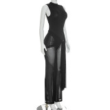 Sleeveless Mesh Patchwork Jumpsuit GSZM-Q26JP060