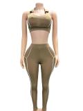 Sleeveless Lapel Skinny Two Piece Pants Set GFCF-1473
