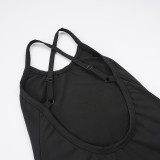 Solid Color Tie Up Sport Romper GPKJ-MR49259