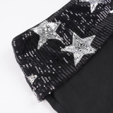 Star-shaped Sequins Denim Shorts GPKJ-MR49349