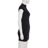 Zipper Sleeveless Skinny Mini Dress GPKJ-MR47973
