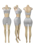 Contrast Color Sleeveless Tank Top Two Piece Set CH-26082