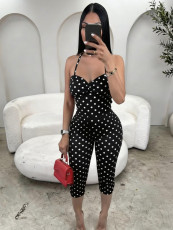 Polka Dots Print Halterneck Seventh Jumpsuit SHD-8106