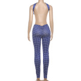 Polka Dots Print Wrap Chest Top Pants Suit SHMF-6208
