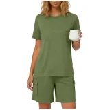 Solid Color Short Sleeve Shorts Loose 2 Piece Set GYZY-9031