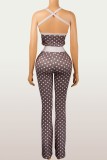 Polka Dots Print Sling Two Piece Pants Set SHMF-6209